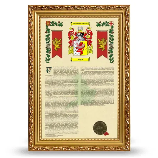 Wyth Armorial History Framed - Gold