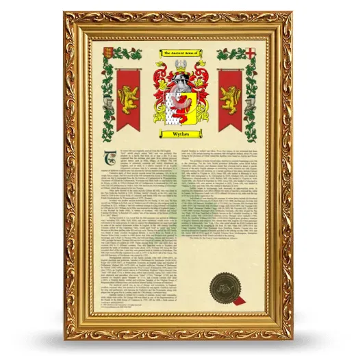 Wythes Armorial History Framed - Gold