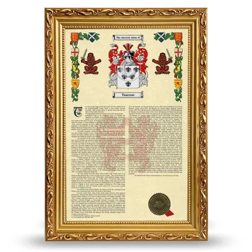 Yearrow Armorial History Framed - Gold