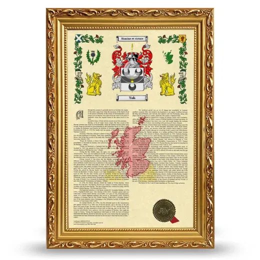 Yoh Armorial History Framed - Gold