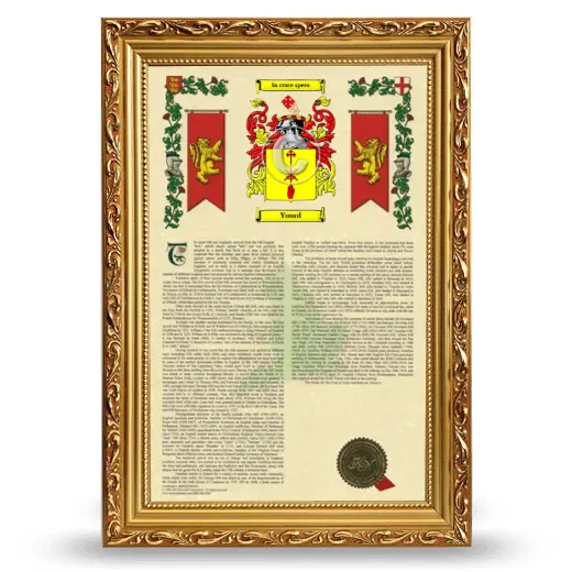 Yourd Armorial History Framed - Gold