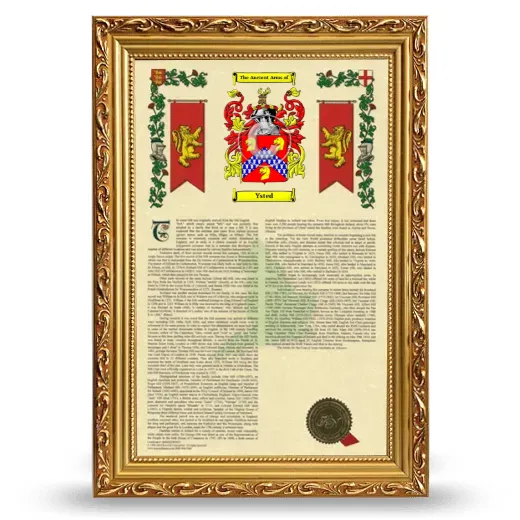 Ysted Armorial History Framed - Gold