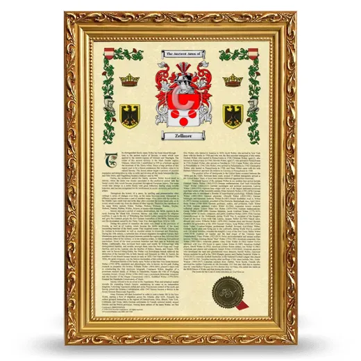 Zellmer Armorial History Framed - Gold