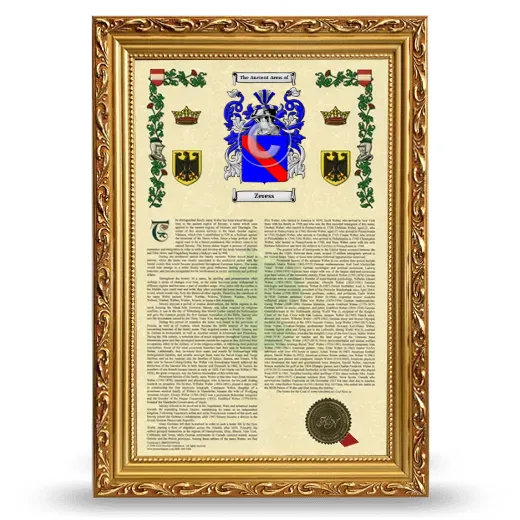 Zeress Armorial History Framed - Gold