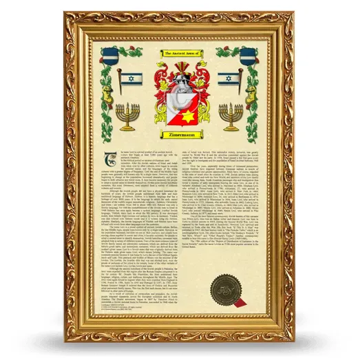Zimermann Armorial History Framed - Gold