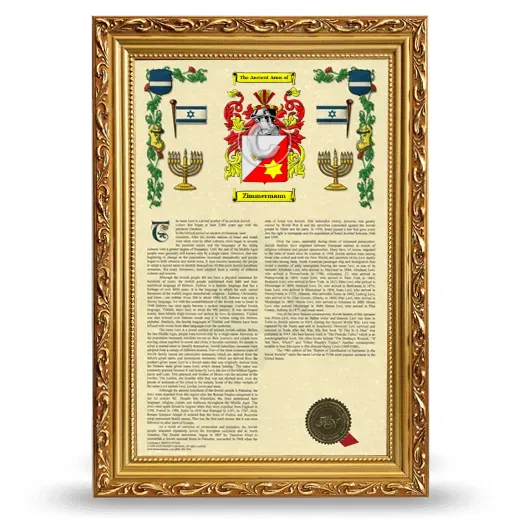 Zimmermann Armorial History Framed - Gold