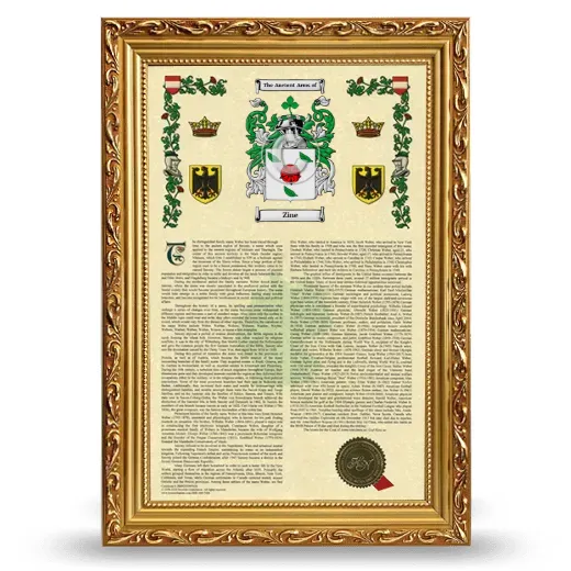 Zine Armorial History Framed - Gold