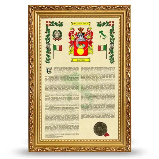 Zucconi Armorial History Framed - Gold