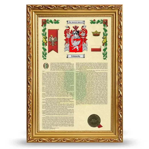 Zukowsky Armorial History Framed - Gold