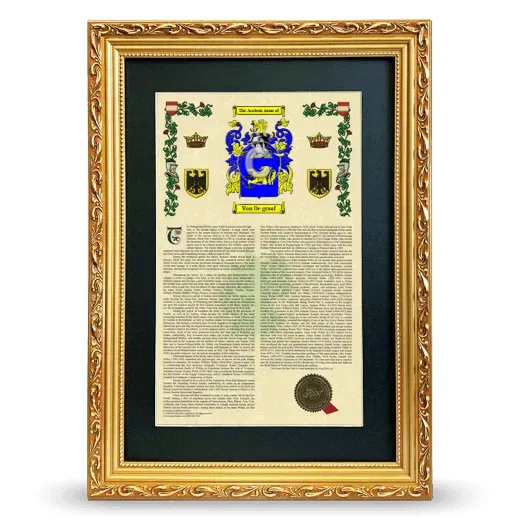 Van De graaf Deluxe Armorial Framed - Gold