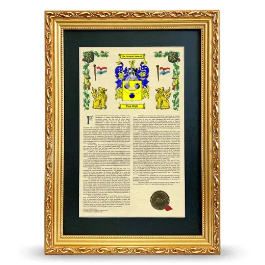Van Wyk Deluxe Armorial Framed - Gold