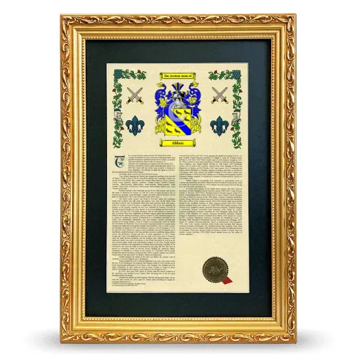 Abban Deluxe Armorial Framed - Gold
