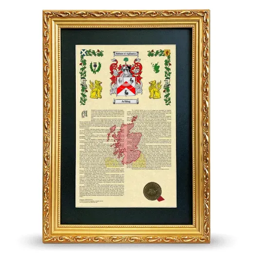 Aching Deluxe Armorial Framed - Gold