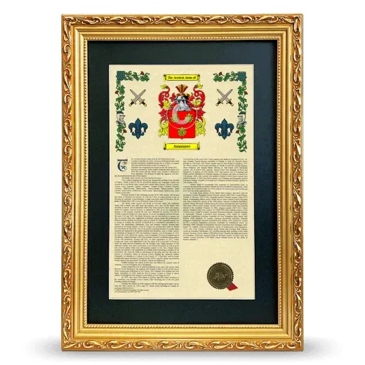 Amanzee Deluxe Armorial Framed - Gold