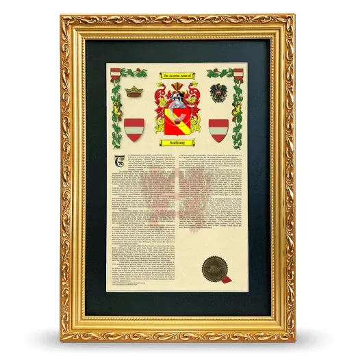 Anthony Deluxe Armorial Framed - Gold