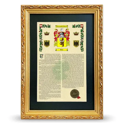 Bear Deluxe Armorial Framed - Gold