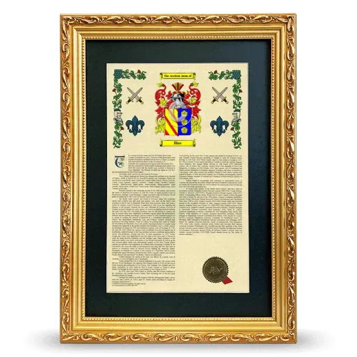Blue Deluxe Armorial Framed - Gold