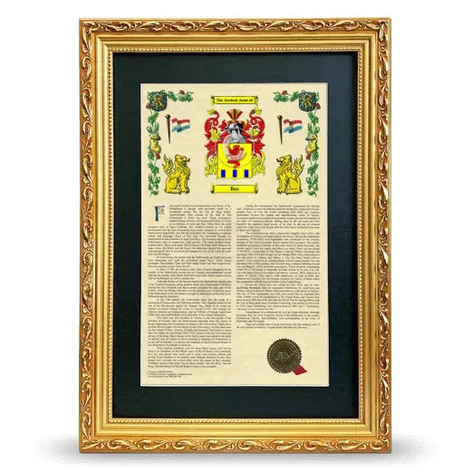 Bus Deluxe Armorial Framed - Gold