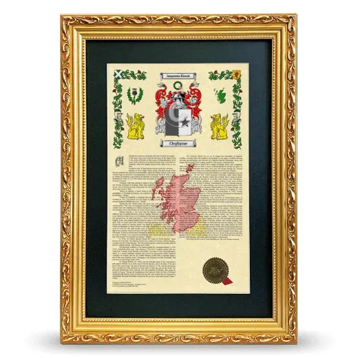 Cleghyrne Deluxe Armorial Framed - Gold