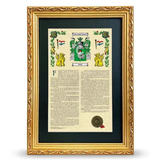 Cock Deluxe Armorial Framed - Gold