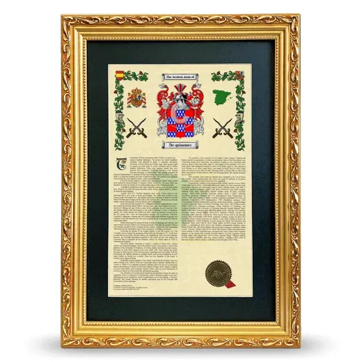 De quinones Deluxe Armorial Framed - Gold