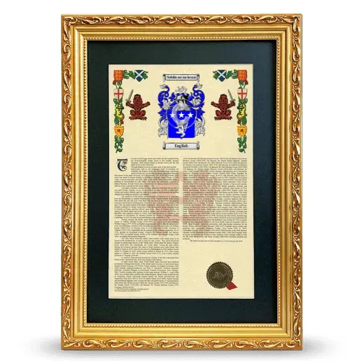English Deluxe Armorial Framed - Gold