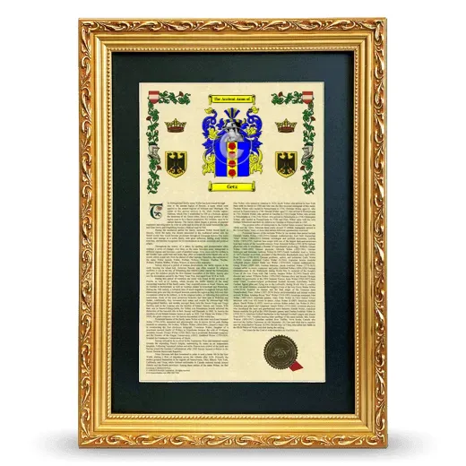 Getz Deluxe Armorial Framed - Gold