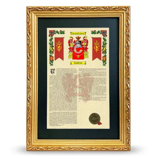 Gunderson Deluxe Armorial Framed - Gold