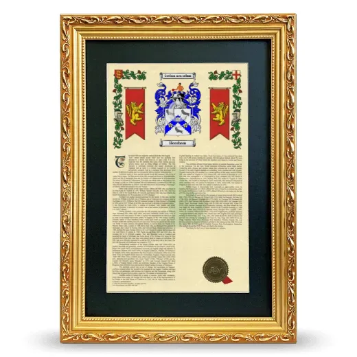 Heasham Deluxe Armorial Framed - Gold