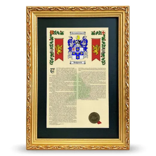 Hedgececk Deluxe Armorial Framed - Gold