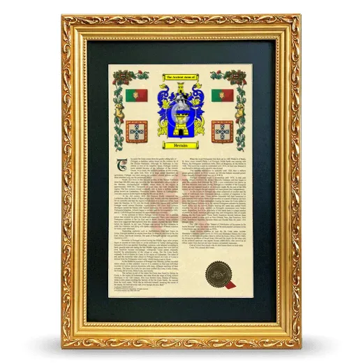 Hernán Deluxe Armorial Framed - Gold