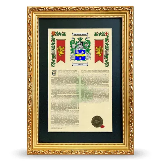 Horse Deluxe Armorial Framed - Gold