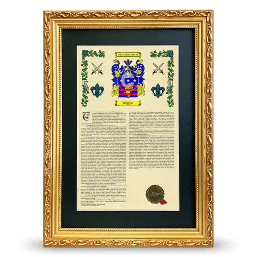 Huggue Deluxe Armorial Framed - Gold