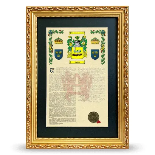 Lindes Deluxe Armorial Framed - Gold