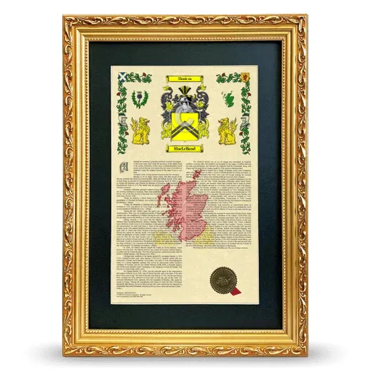 MacLelland Deluxe Armorial Framed - Gold