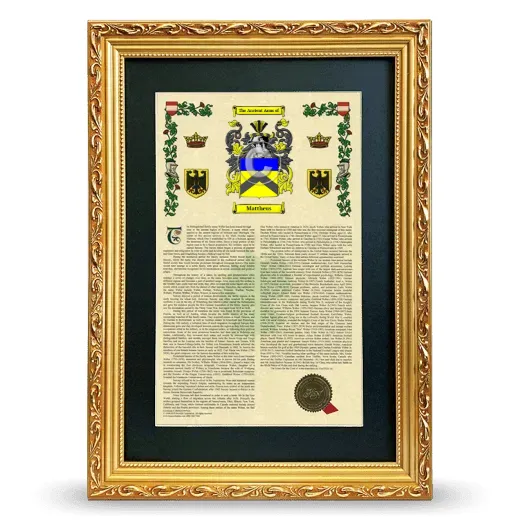 Mattheus Deluxe Armorial Framed - Gold