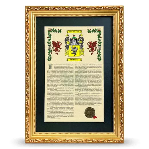 Matthew's Deluxe Armorial Framed - Gold