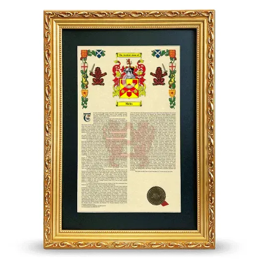 Nicks Deluxe Armorial Framed - Gold