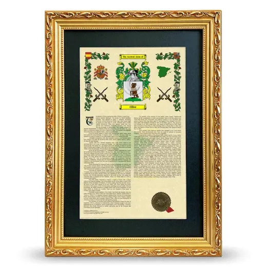 Olive Deluxe Armorial Framed - Gold