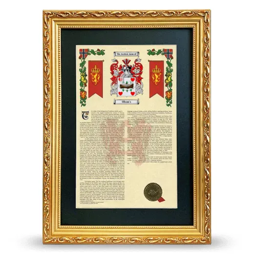 Olson's Deluxe Armorial Framed - Gold