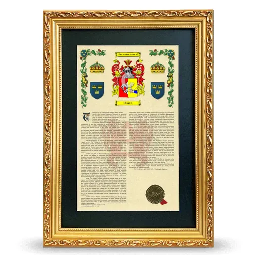 Olson's Deluxe Armorial Framed - Gold