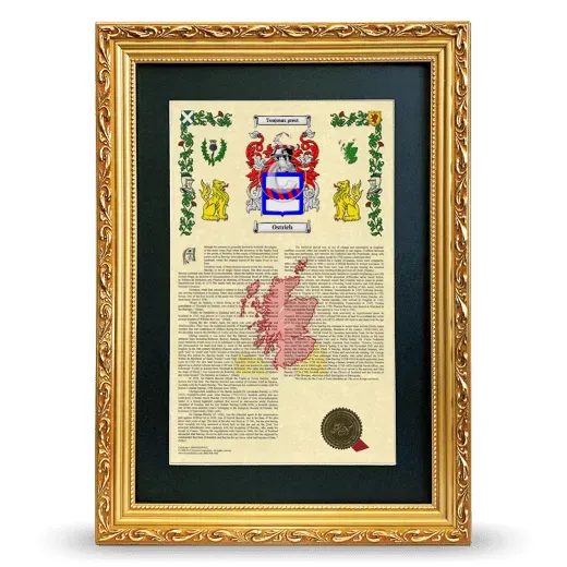 Ostrich Deluxe Armorial Framed - Gold