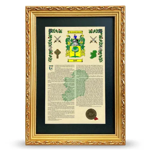 Quill' Deluxe Armorial Framed - Gold
