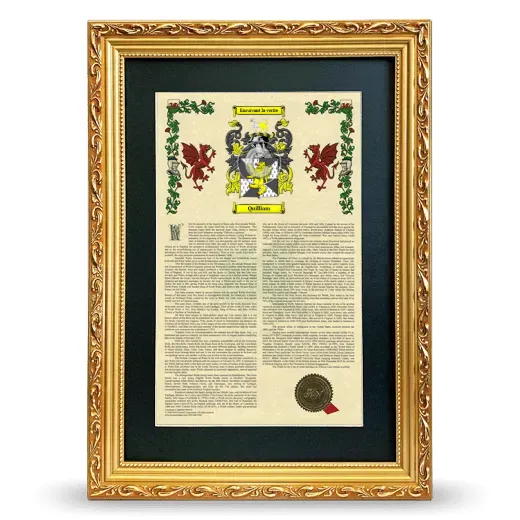 Quilliam Deluxe Armorial Framed - Gold