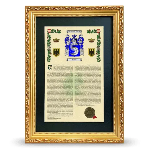 Silver Deluxe Armorial Framed - Gold