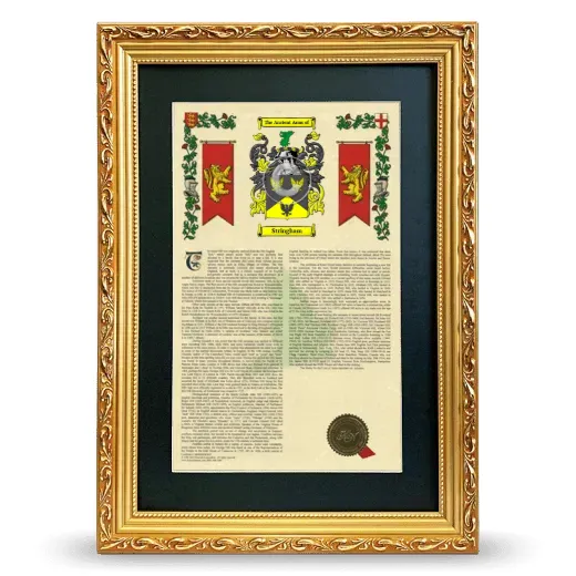 Stringham Deluxe Armorial Framed - Gold
