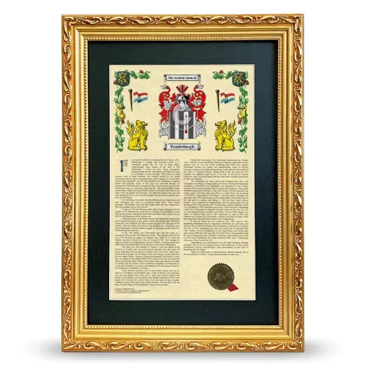 Vanderburgh Deluxe Armorial Framed - Gold