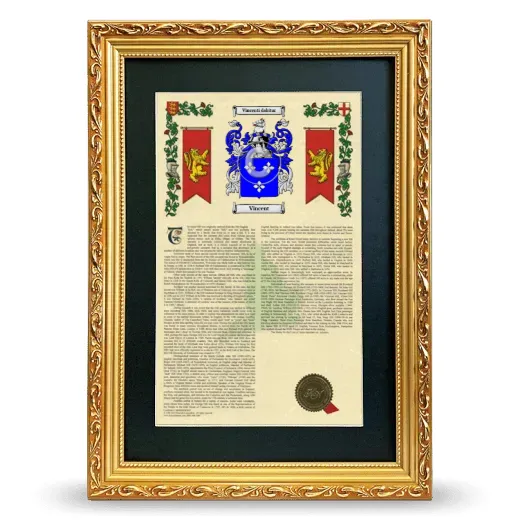 Vincent Deluxe Armorial Framed - Gold