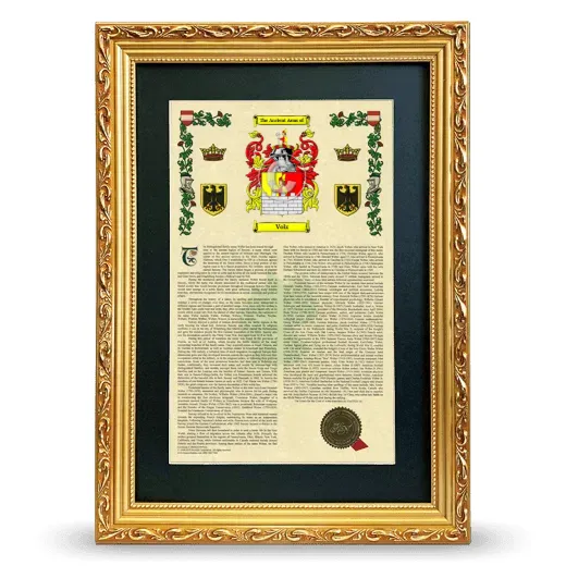 Volz Deluxe Armorial Framed - Gold