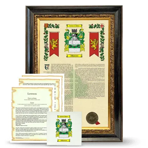 Allaneson Framed Armorial, Symbolism and Large Tile - Heirloom